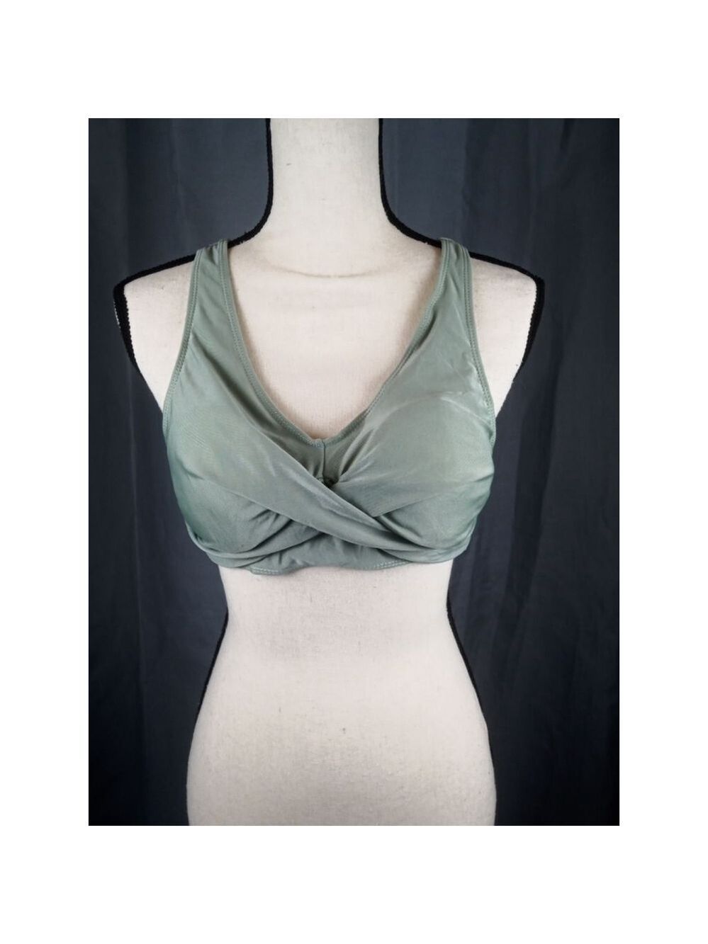Bikini top, sage green, size M